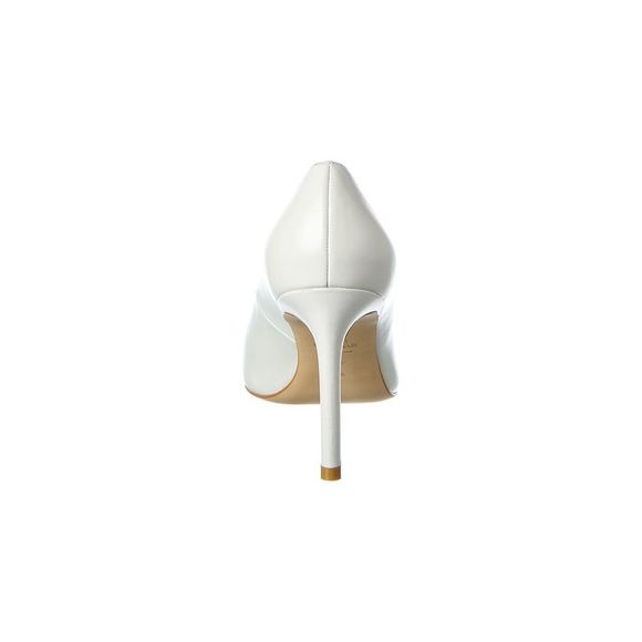 Stuart Weitzman Leigh 95 Leather Pump, White - Picture 3 of 5